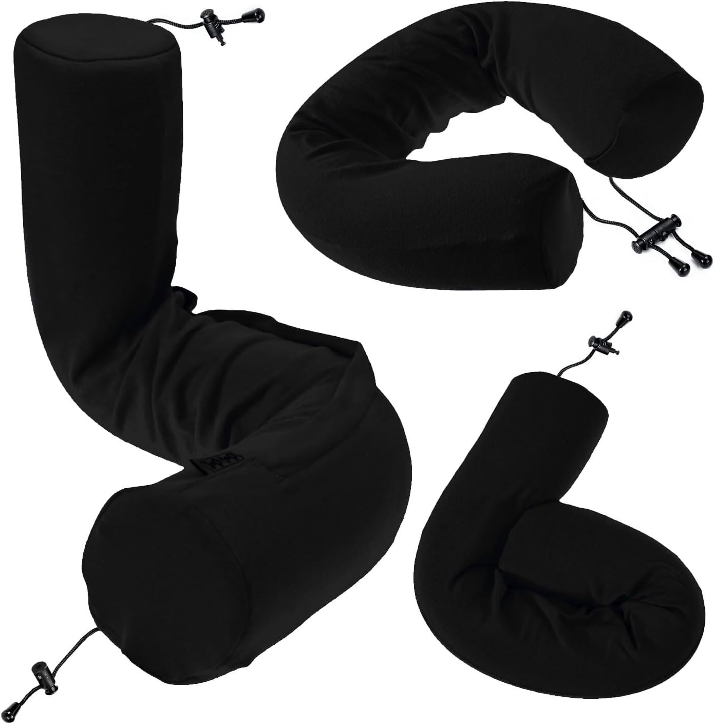 Dot&Dot Twist Memory Foam Travel Pillow for Airplanes - Travel Neck Pillow for Sleeping - Airplane Pillow for Neck Support - Adjustable, Bendable Neck Roll Pillow