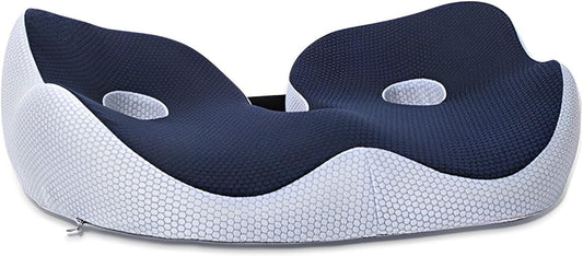 Seat Cushion, Seat Cushion for Sit Bone and Back Pain Relief, Butt, Tailbone, Hip, Hamstring, Posture Support - Memory Foam Comfort Ischial Tuberosity Pillow (Blue)