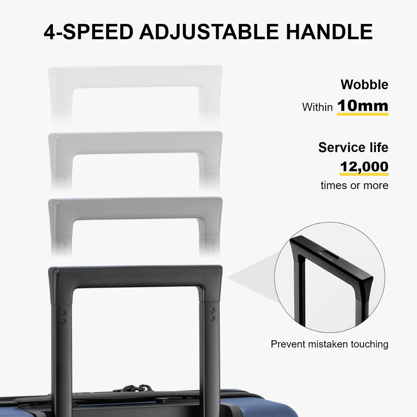 LEVEL8 Carry on Luggage Airline Approved, Carry-on Suitcases with Wheels, Lightweight Hardside Luminous Textured Luggage for Travel with Tsa Lock, 20 Inch, Navy