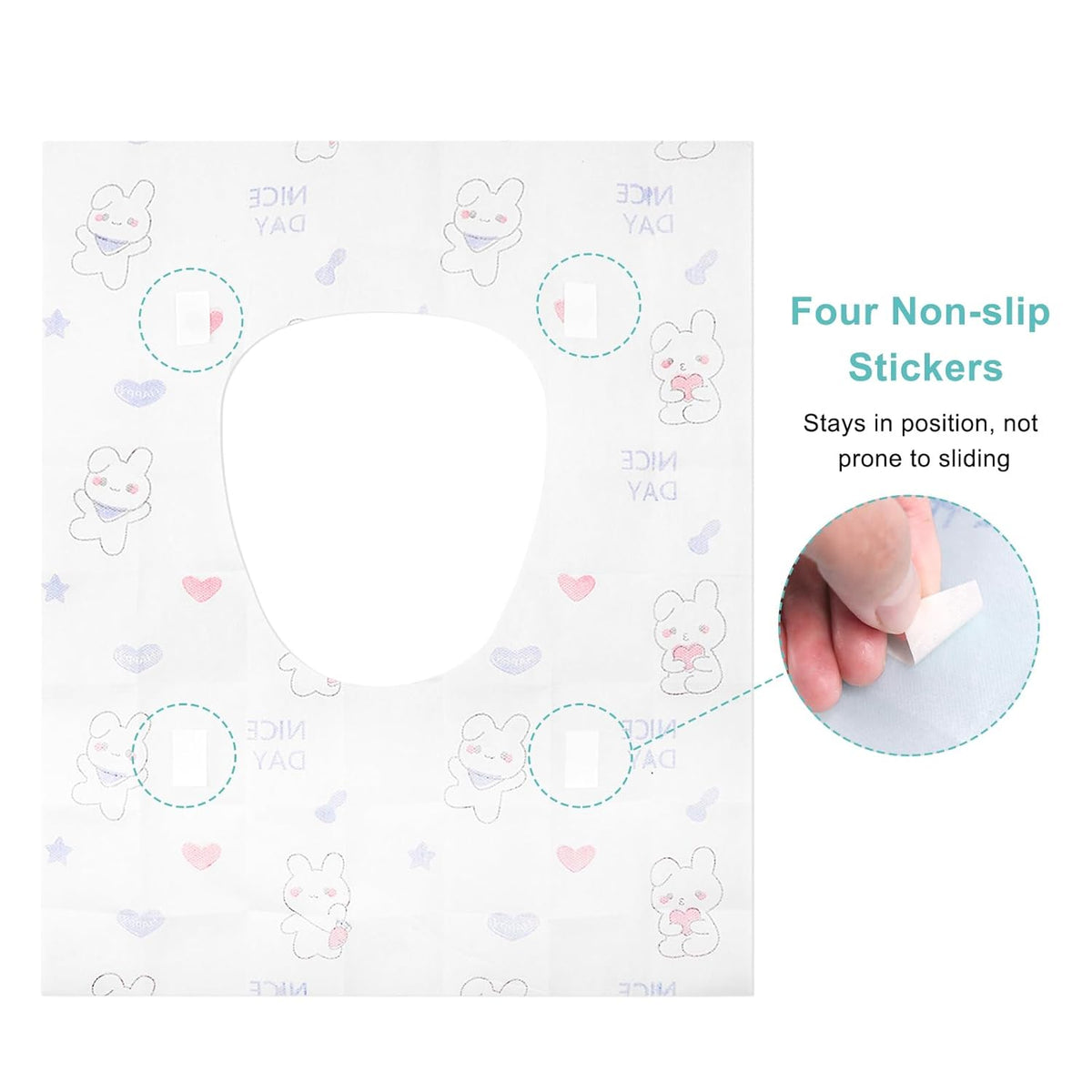5 Packs Toddler Toilet Seat Covers Disposable, Disposable Toilet Seat Covers for Travel Waterproof Non-Woven, Travel Essentials for Kids Toddlers Potty Training (Individual Package)