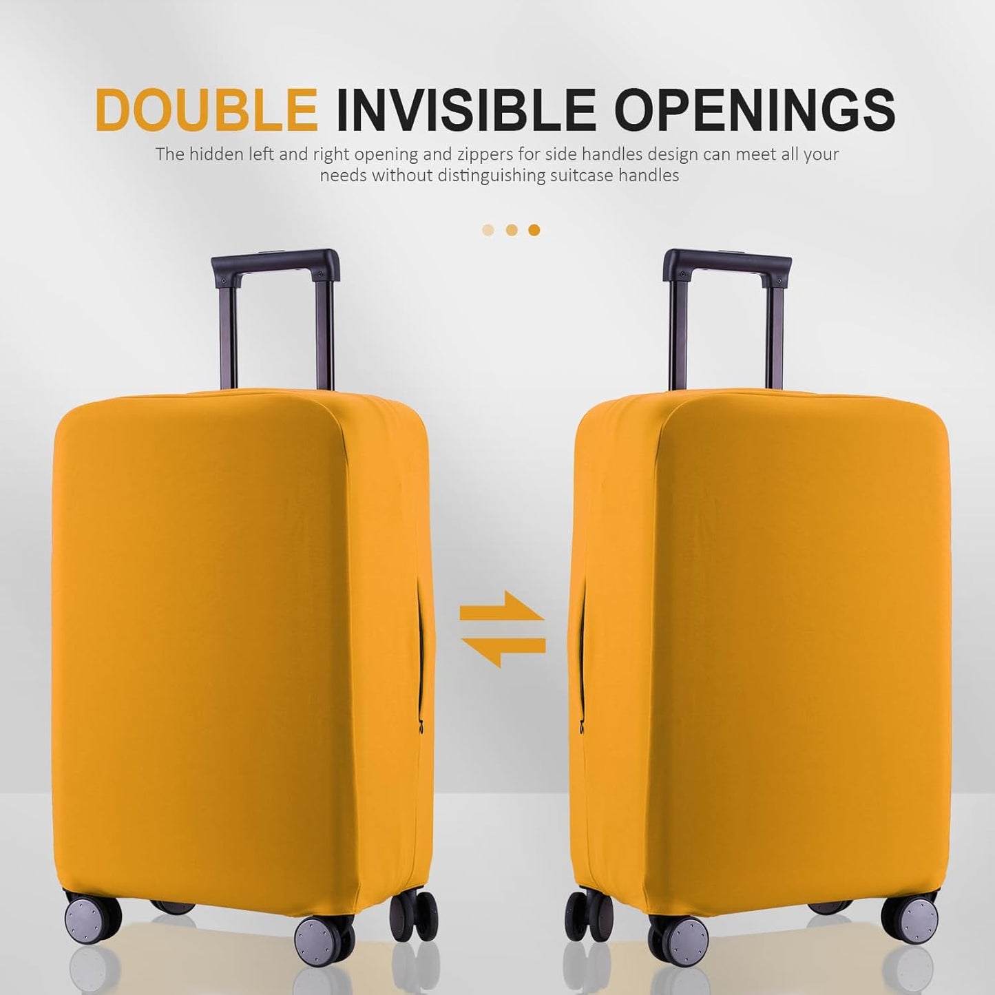 Travel Luggage Cover Suitcase Protector Scratch-Resistant Fit 19-31 Inch Suitcase, Not Included Suitcase (Yellow, S(19-21 inch))