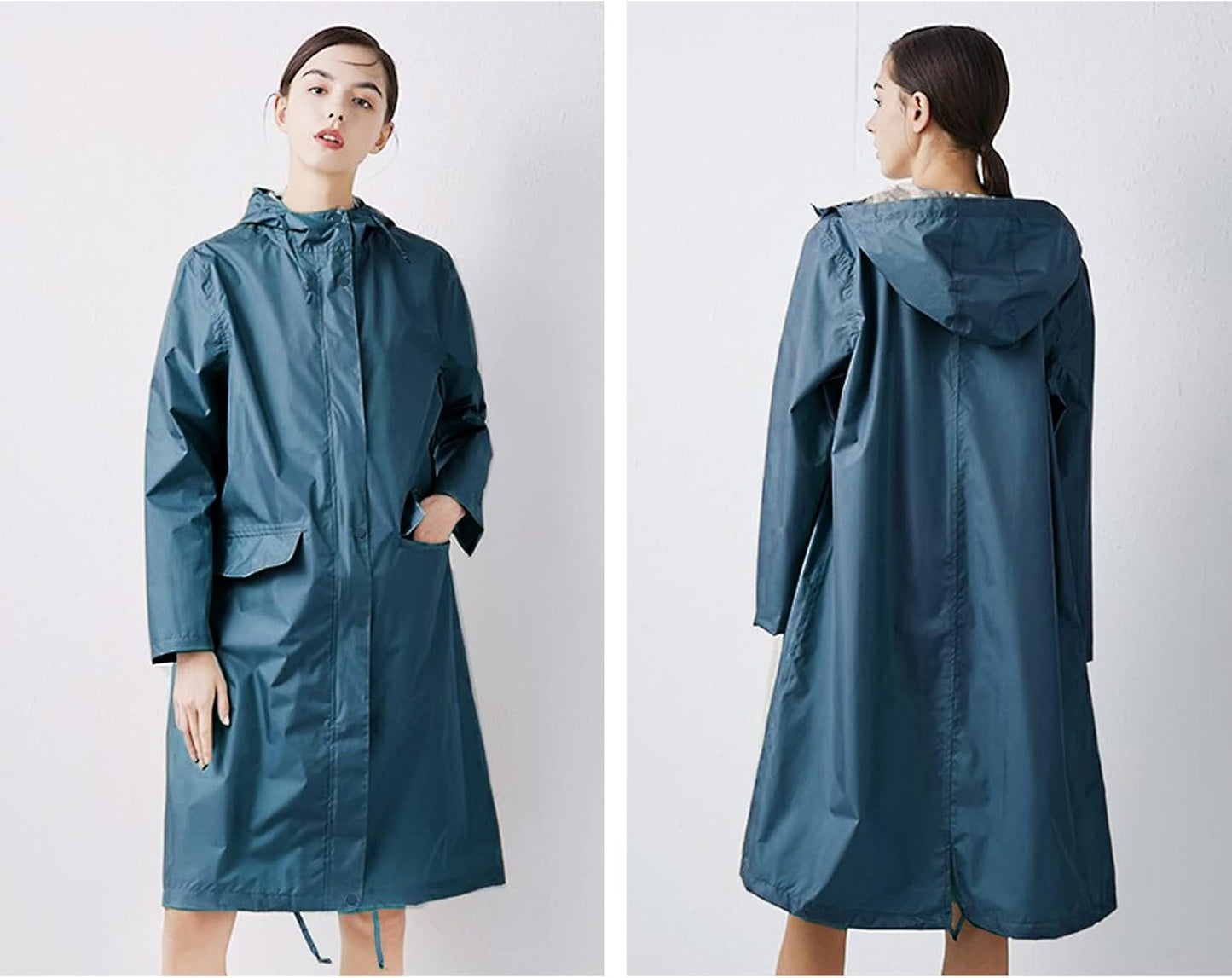 ANYOO Waterproof Rain Poncho Lightweight Reusable Hiking Hooded Coat Jacket for Outdoor Activities