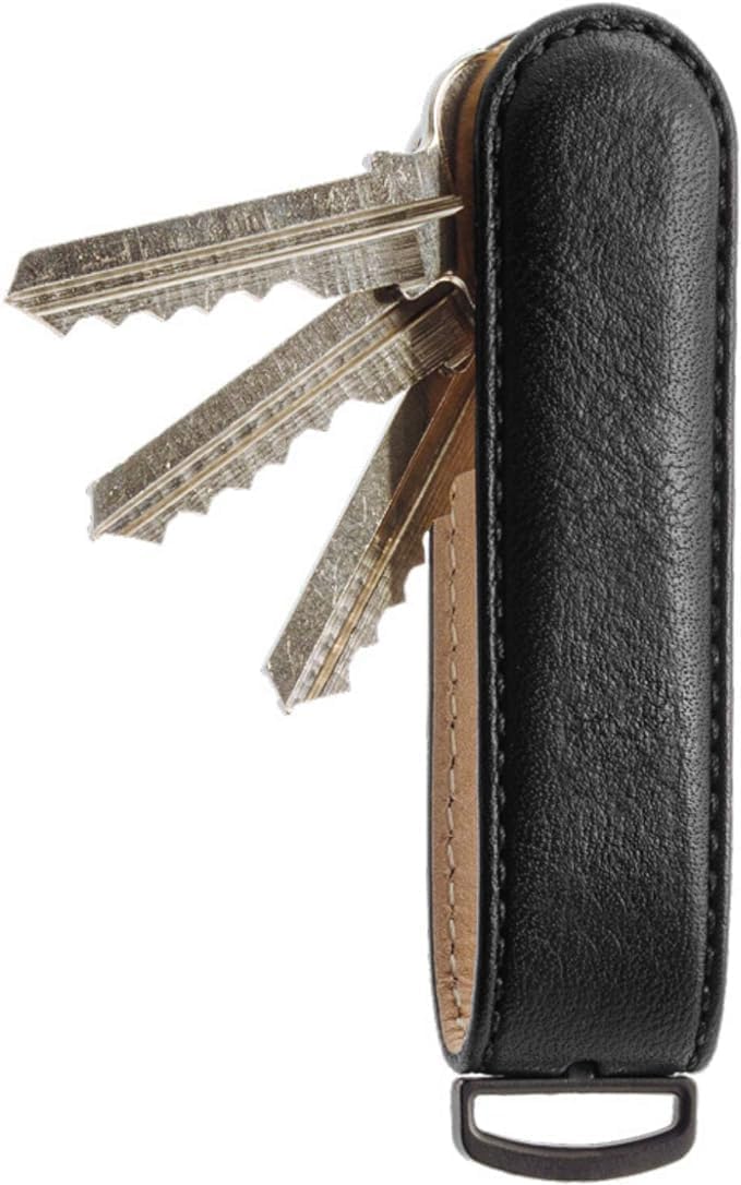 Jibbon Italian Premium Leather Key Organizer - Stylish Key Holder with Marine Grade 316 Stainless Steel, Compact EDC Keychain