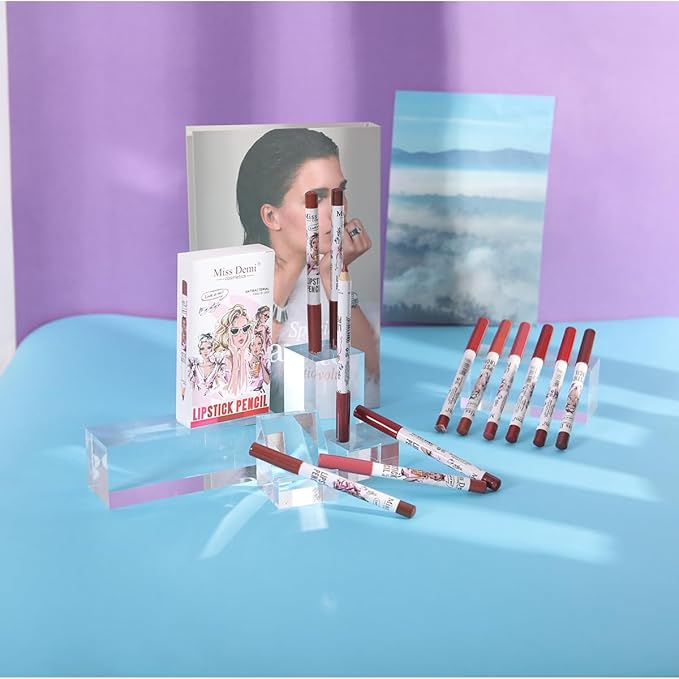12PCS Lip Liner Pencils Set Pack for Shaping & Sculpting Lips, Modifieddark Lip Color Lipsticks,Long-Lasting Waterproof Lipsticks. (02, Color)