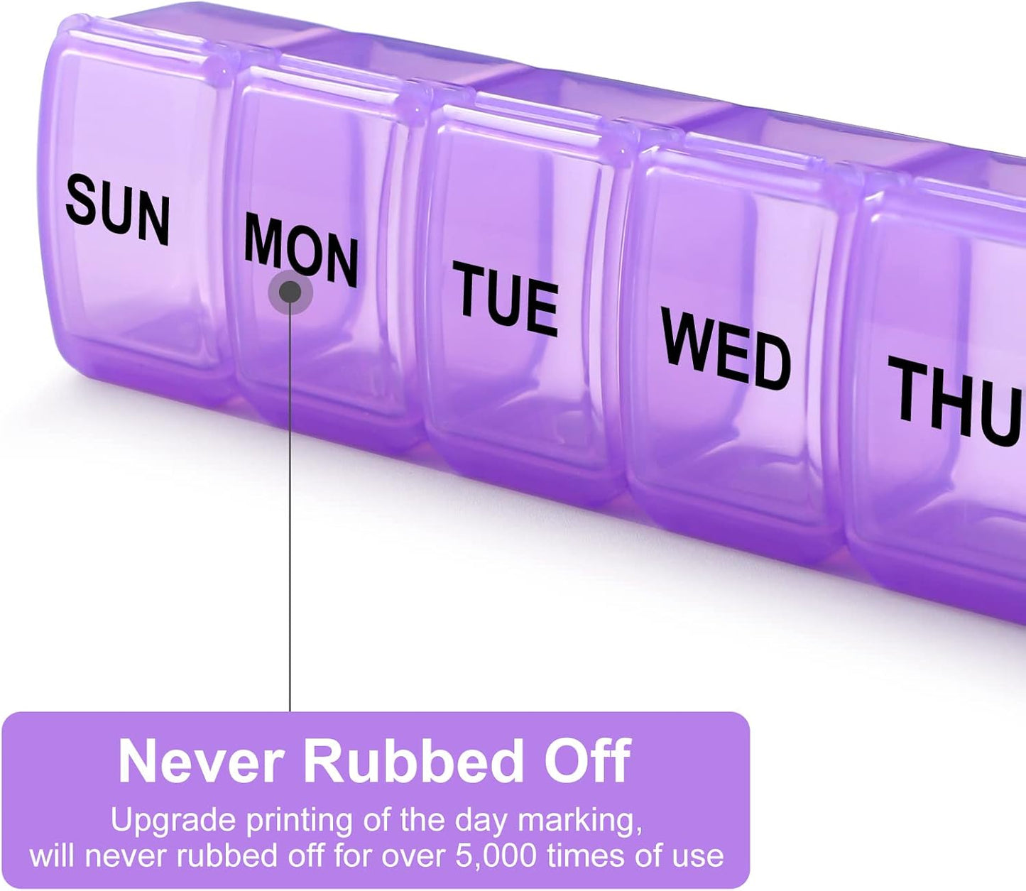 Small Pill Organizer 2 Times a Day, 2 Pack 7 Day Pill Box 1 Time a Day, Travel Friendly Day Night Vitamin Organizer, Weekly Pill Case Container