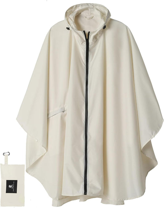 SaphiRose Unisex Rain Poncho Raincoat Hooded for Adults Women with Pockets
