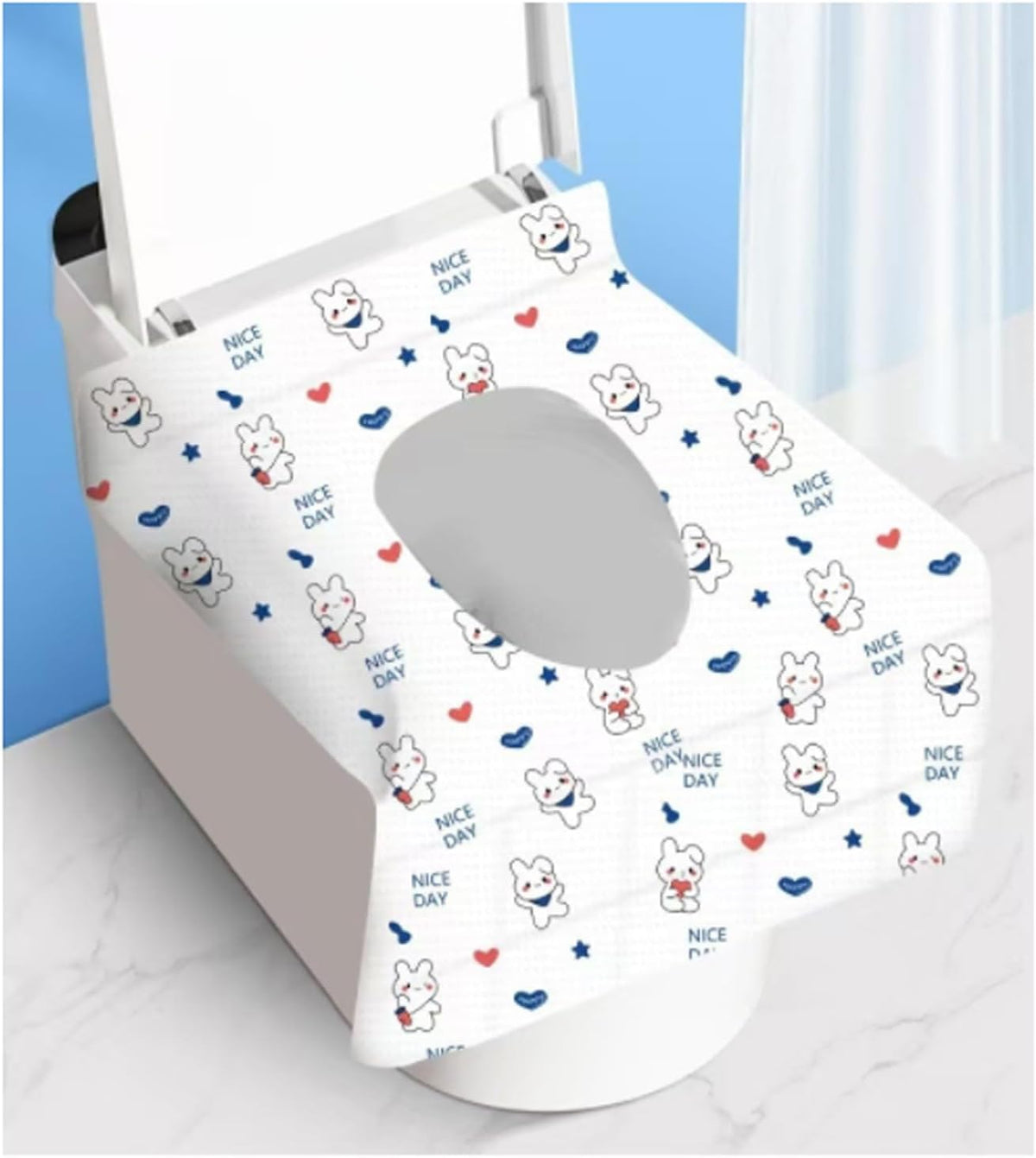 Disposable toilet seat cover,30 pieces of oversized waterproof toilet seat paper, suitable for children and adults, potty training, travel, public toilets, aircraft