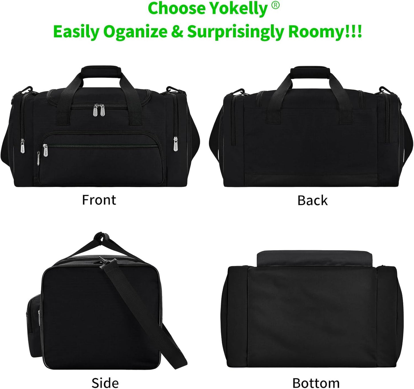 Sports Duffel Bag 26 Inch Travel Gym Duffle - Black