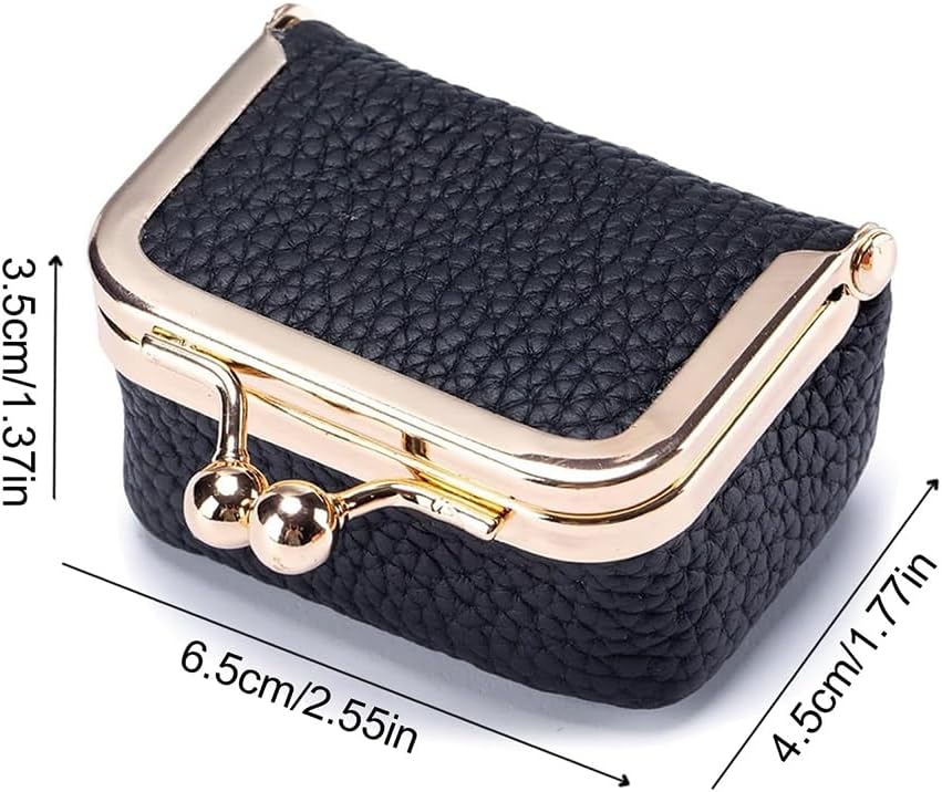 Custom Name & Birth Month Flower Mini Leather Jewelry Box – Vintage Kiss Lock Coin Purse Organizer for Rings, Earrings & Necklaces | Portable Travel Gift for Women (Blue/Black/Pink)