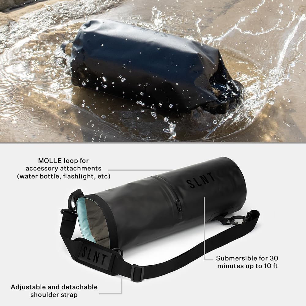 SLNT Waterproof Faraday Dry Bag - 420D Waterproof Nylon Signal Blocking Backpack - Protects Electronics from Water, Spying, Hacking - Blocks RFID, WiFi, Bluetooth, NFC, Cellular, GPS, EMF (5 Liter)