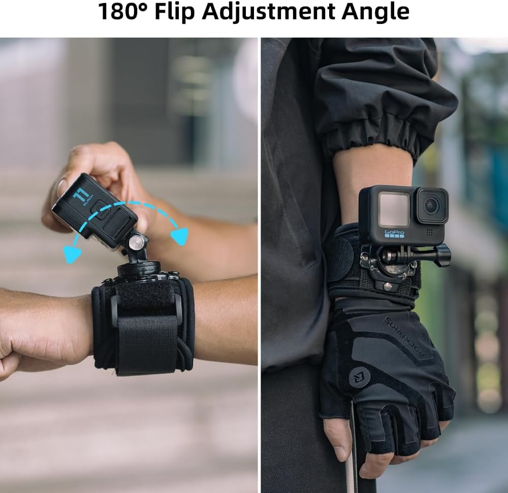 SUREWO Wrist Strap Mount Compatible with GoPro Hero 13/12/11/10/9/8/7//6/5 Black,DJI Osmo Action 5 pro/4/3,Insta 360 ONE R,AKASO/Campark and More