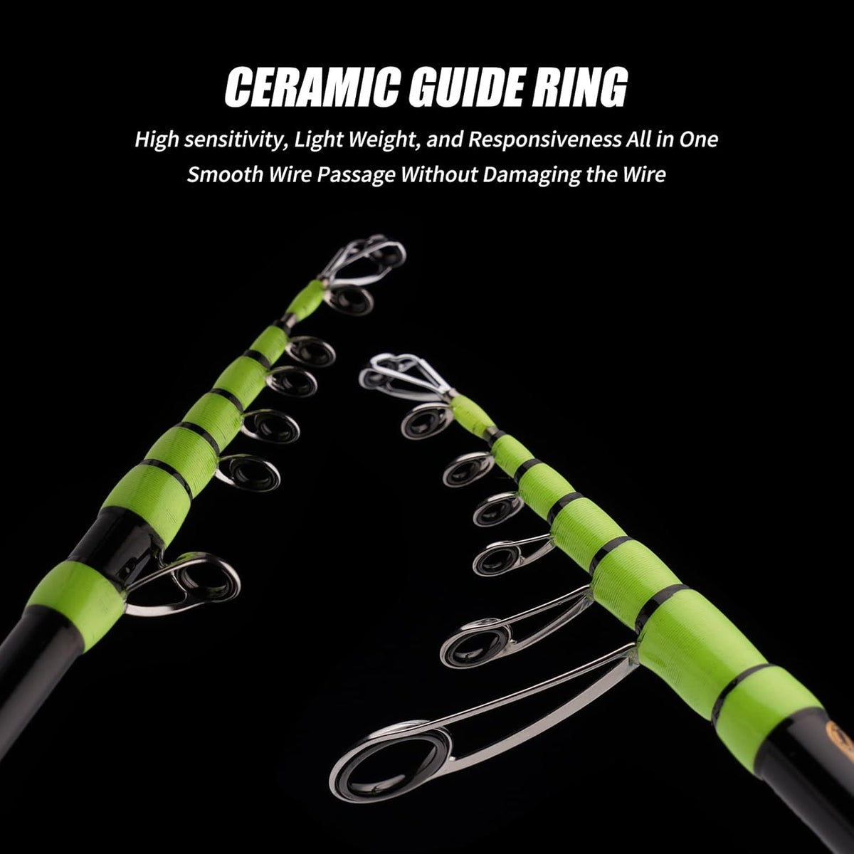 PURELURE Fishing Rod Telescopic, Carbon Fiber Spinning Casting Travel Rod, Spare Solid Carbon Tip, 3A Cork Handle, ABS Metal Reel Seat, Floating Guide Ultralight Portable Fishing Pole