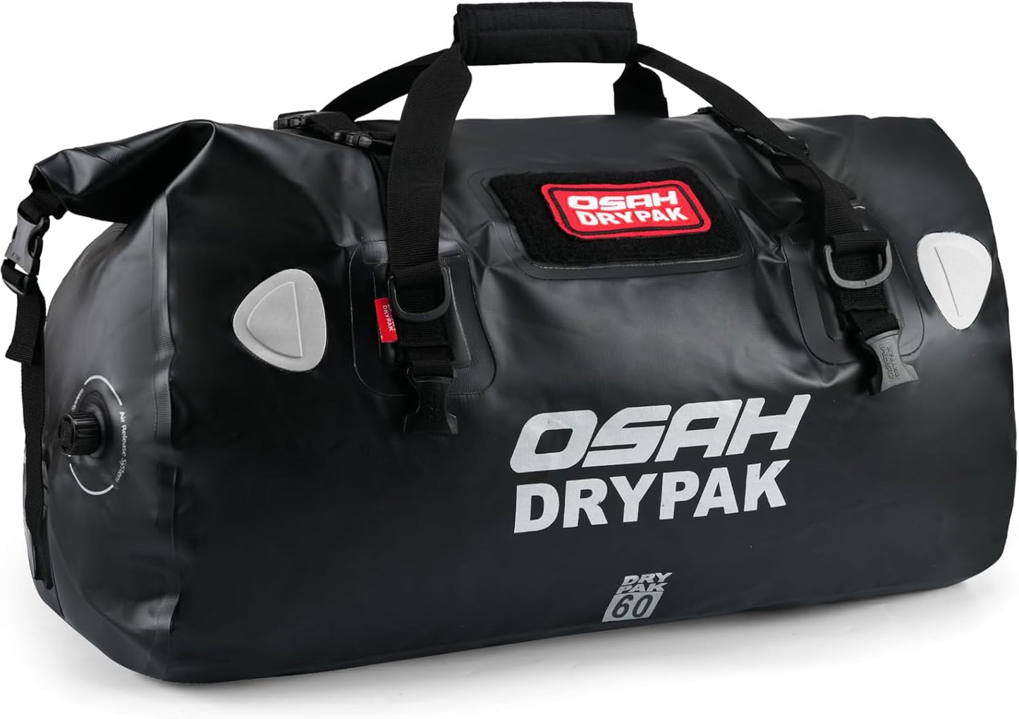 Waterproof Duffel Bag - Motorcycle Dry Bag Tail Bag with Large Storage Space, Waterproof Luggage Duffle Bags with Outer Mesh Zipper Pocket for Camping, Kayaking, Fishing & Traveling