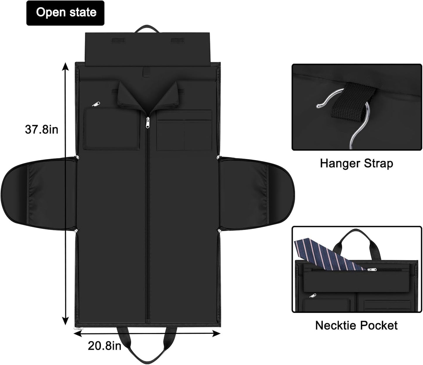 Convertible Travel Garment Bags - Carry On Garment Duffel Bag with Shoe Compartment Large Travel Garment Bag with Storage Bag Toiletry Bag 2 in 1 Hanging Suit Bag Weekender Bag for Women Men 3pcs Set