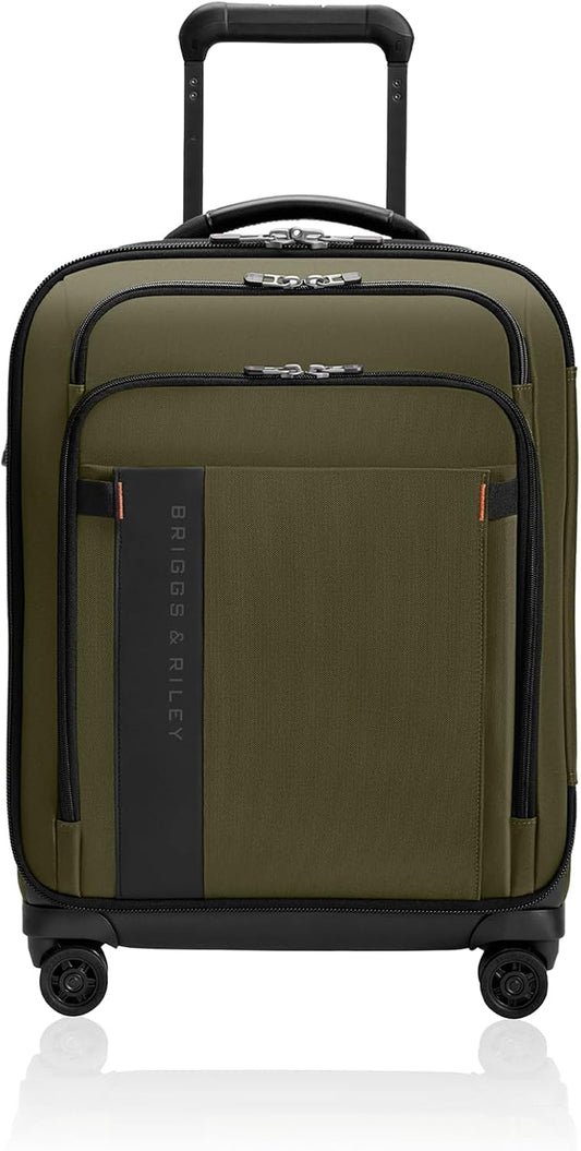 Briggs & Riley International 21" Carry On Expandable Spinner - Luggage for Travel, Suitcases with Wheels, Softside Rolling Bag for Men & Women - ZDX Collection, Hunter