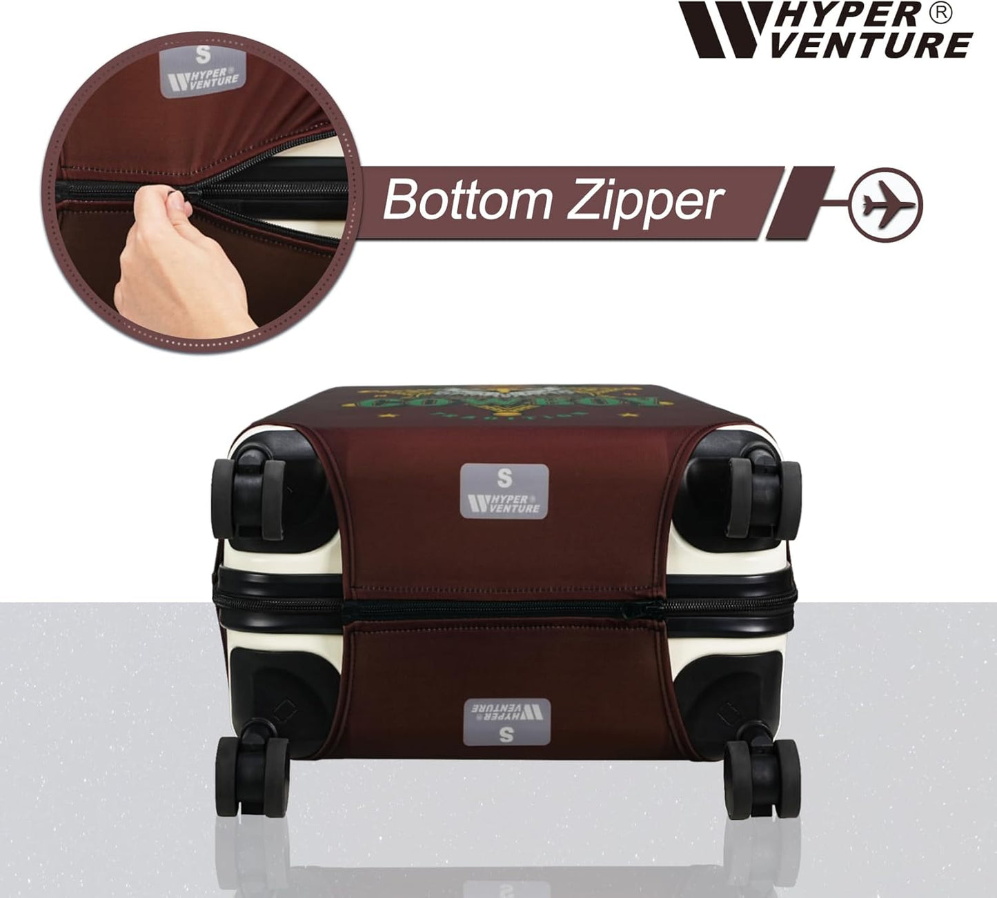 HYPER VENTURE Washable Luggage Cover - Fashion Suitcase Protector Fits 18-22 Inch Luggage (Eagle Glory, S)