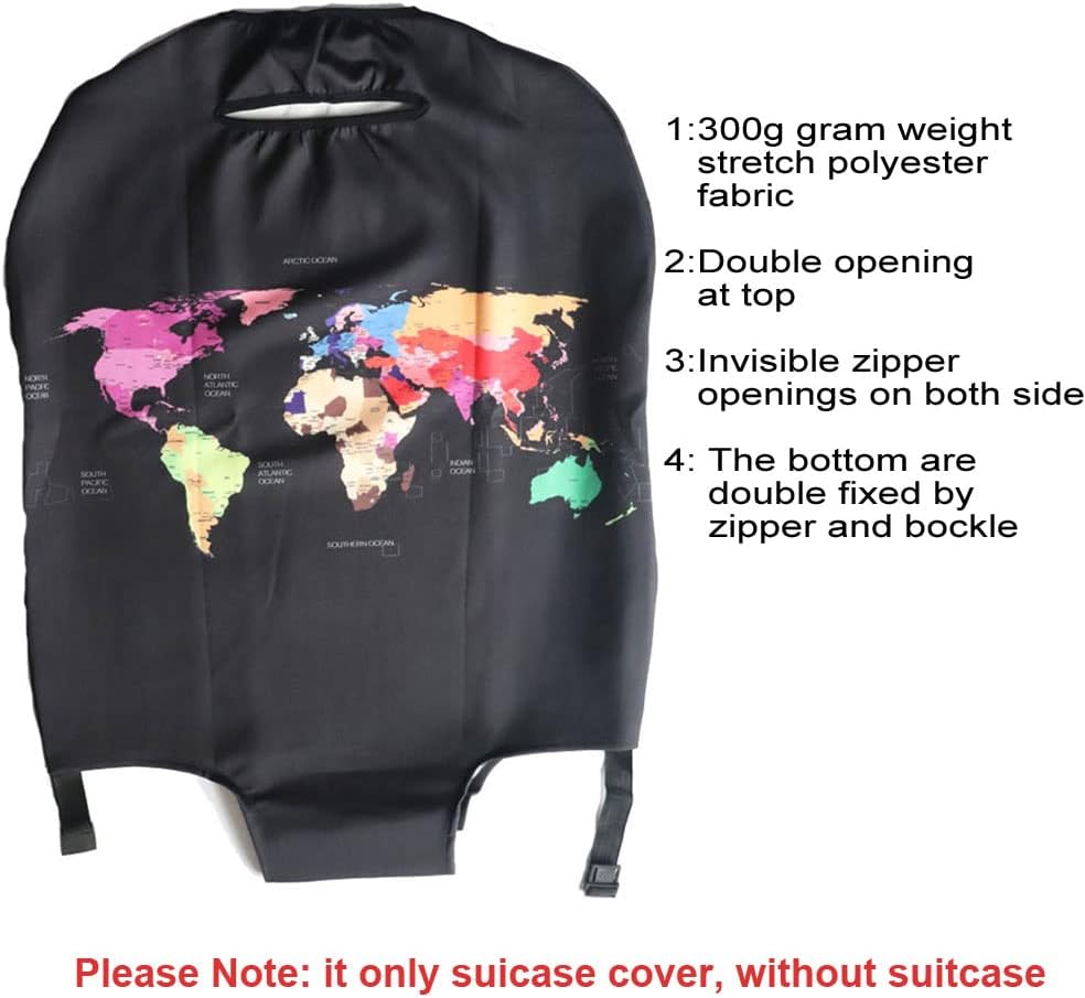 MosaiRudo Thicker Luggage Cover Elastic Suitcase Cover Protector Fits 18-32 Inch Suitcase Travel Accessories (TKM0097, XL)