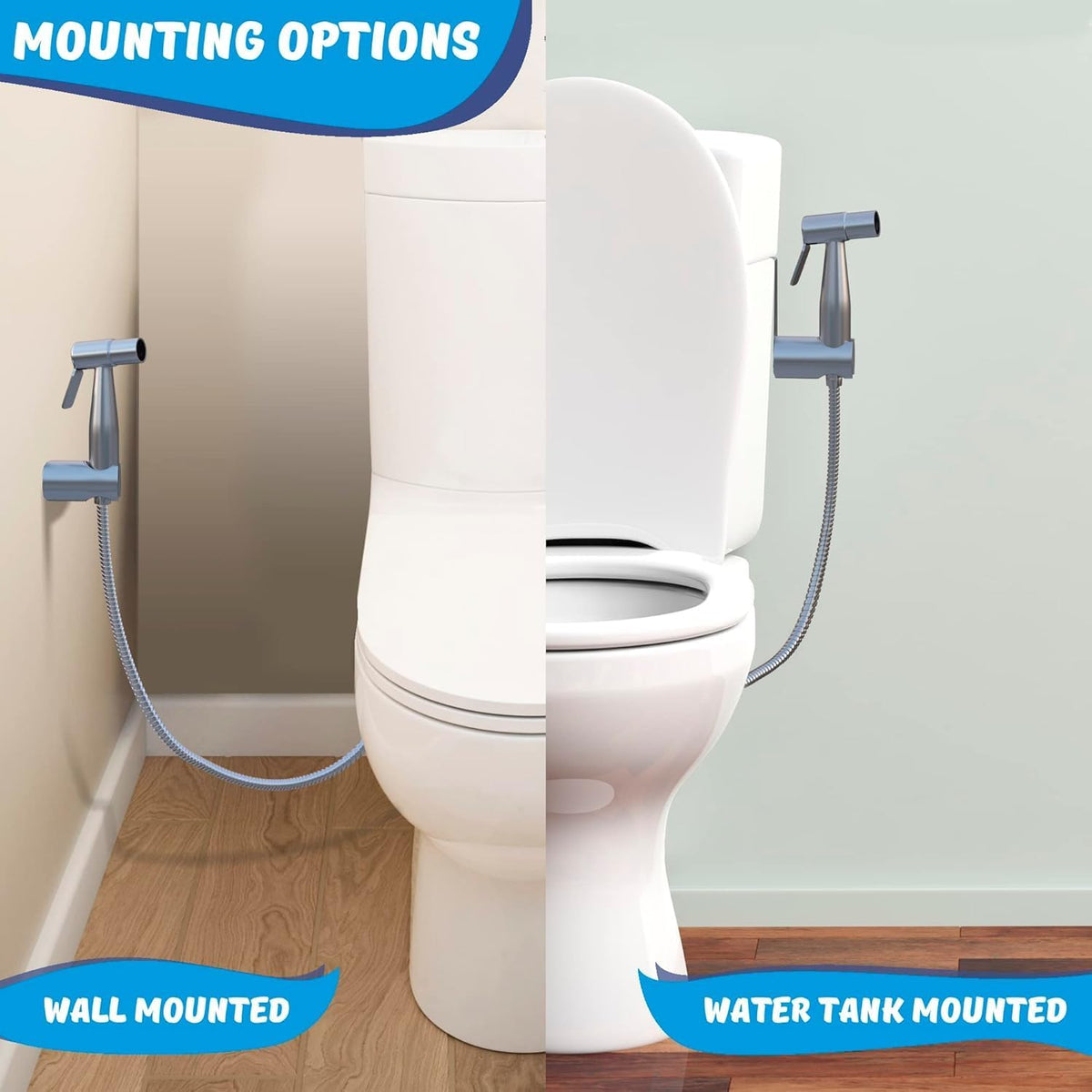 Premium Bidet Sprayer - Handheld Bide Jet Spray for Toilet | Adjustable Water Pressure | Leak-Proof Stainless Steel Toilet Bedit Sprayer | Muslim Shower | Cloth Diaper Washer | Bathroom Bidet