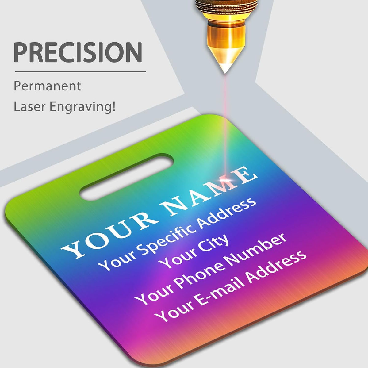 Personalized Luggage Tags for Suitcases (2/4/6/8 Pack) - Custom Engraved Metal Travel Tag, Customizable Pattern/Name/Text for Bags Backpacks Suitcases
