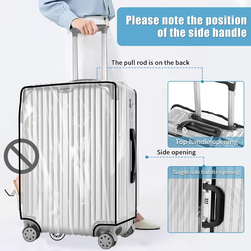 Yotako Clear PVC Suitcase Cover Protectors 30 Inch Luggage Cover Protectors for Wheeled Suitcase 30''