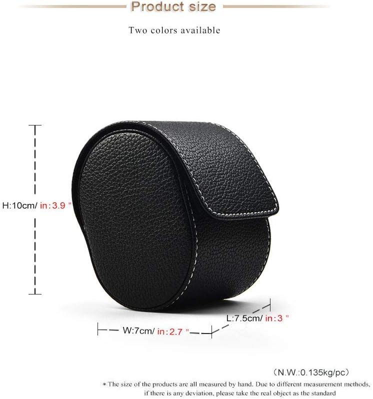 Oirlv Luxury Leather Watch Storage Box Travel Single Watch Case Jewelry Gift Box for Christmas Anniversary Birthday(Black)