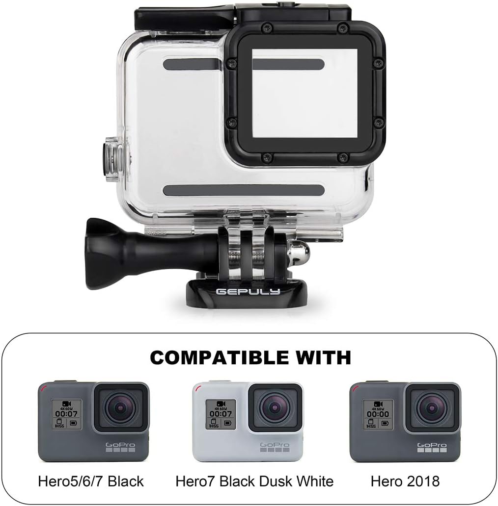 Waterproof Housing Case with Dive Filter for GoPro Hero 7 6 5 Black, Hero (2018) Camera - 45 Meters Underwater Photography - with Red, Light Red and Magenta Filters