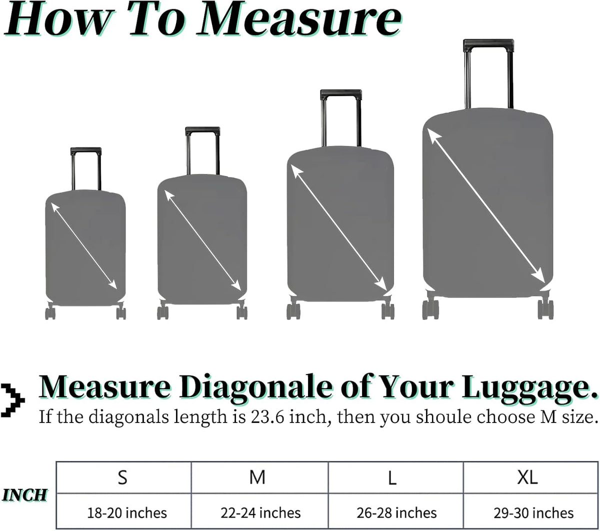 Luggage Cover Suitcase Protector Plus 1 Luggage Tag, Cat Library Travel Suitcase Cover for 26-28 inch Luggage (L) with Concealed Zipper Washable Elastic Cloth Dustproof Anti-Scratch