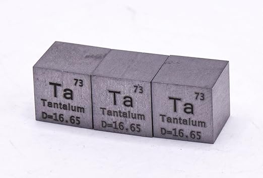 0.39" 10mm Tantalum Metal Cube Ta up to 99.9% Pure Periodic Table Element Engraved Density Collection Science Education Display Block Cube + Acrylic Case Box - 1PC