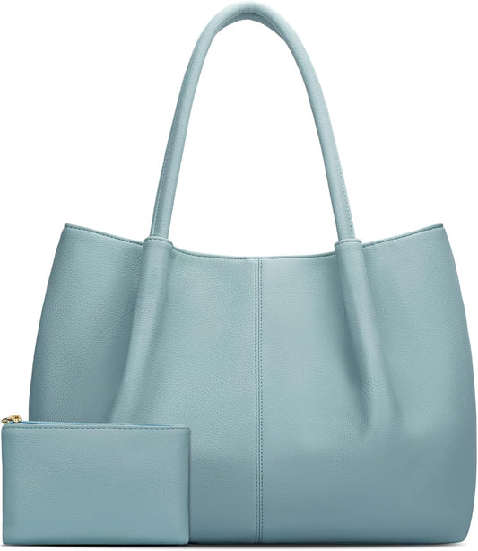 KKXIU Tote Bag for Women Vegan Leather Shoulder Purse Large Capacity Travel Bag