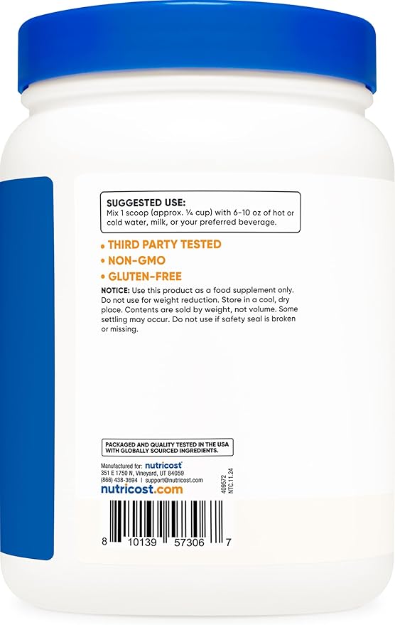 Nutricost Beef Bone Broth Protein Powder Unflavored (20 Servings) - Gluten-Free, GMO-Free