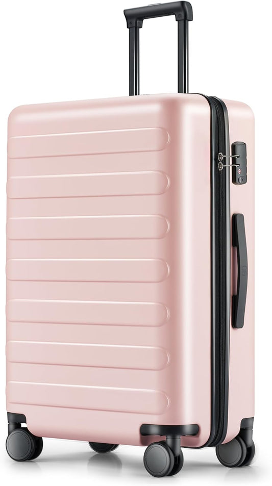 Carry on Luggage 22 X 14 X 9 Airline Approved, 20 Inch Luggage for 3-5 Days Travel, Double Spinner Wheels, 100% Hardshell PC, TSA Lock (04-Pink (Basic), Checked 24-Inch)