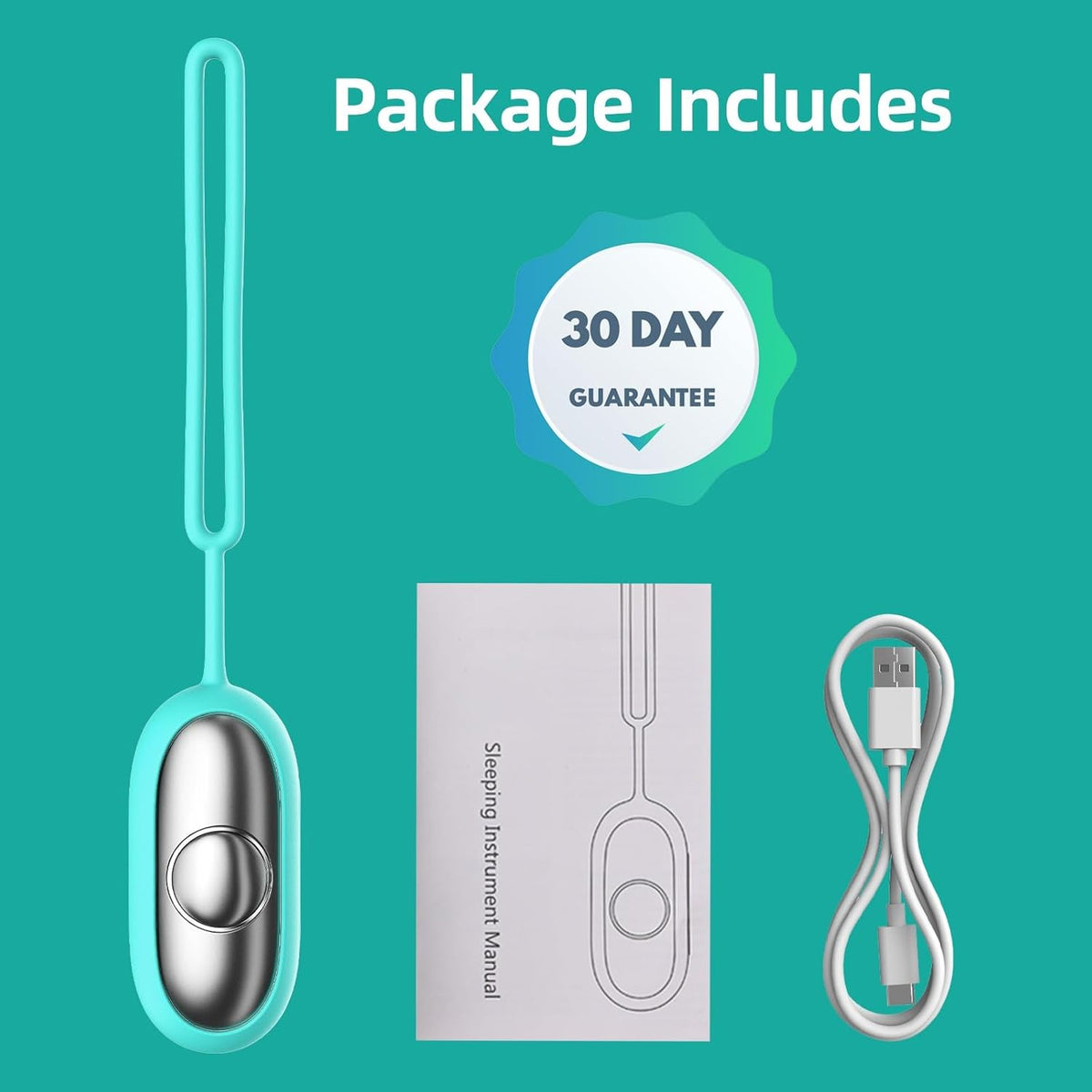 Sleep Aid Device, Micro-Current Sleep Instrument Anxiety Device, Portable Rechargeable Sleep Aid for Anxiety and Insomnia (Green)