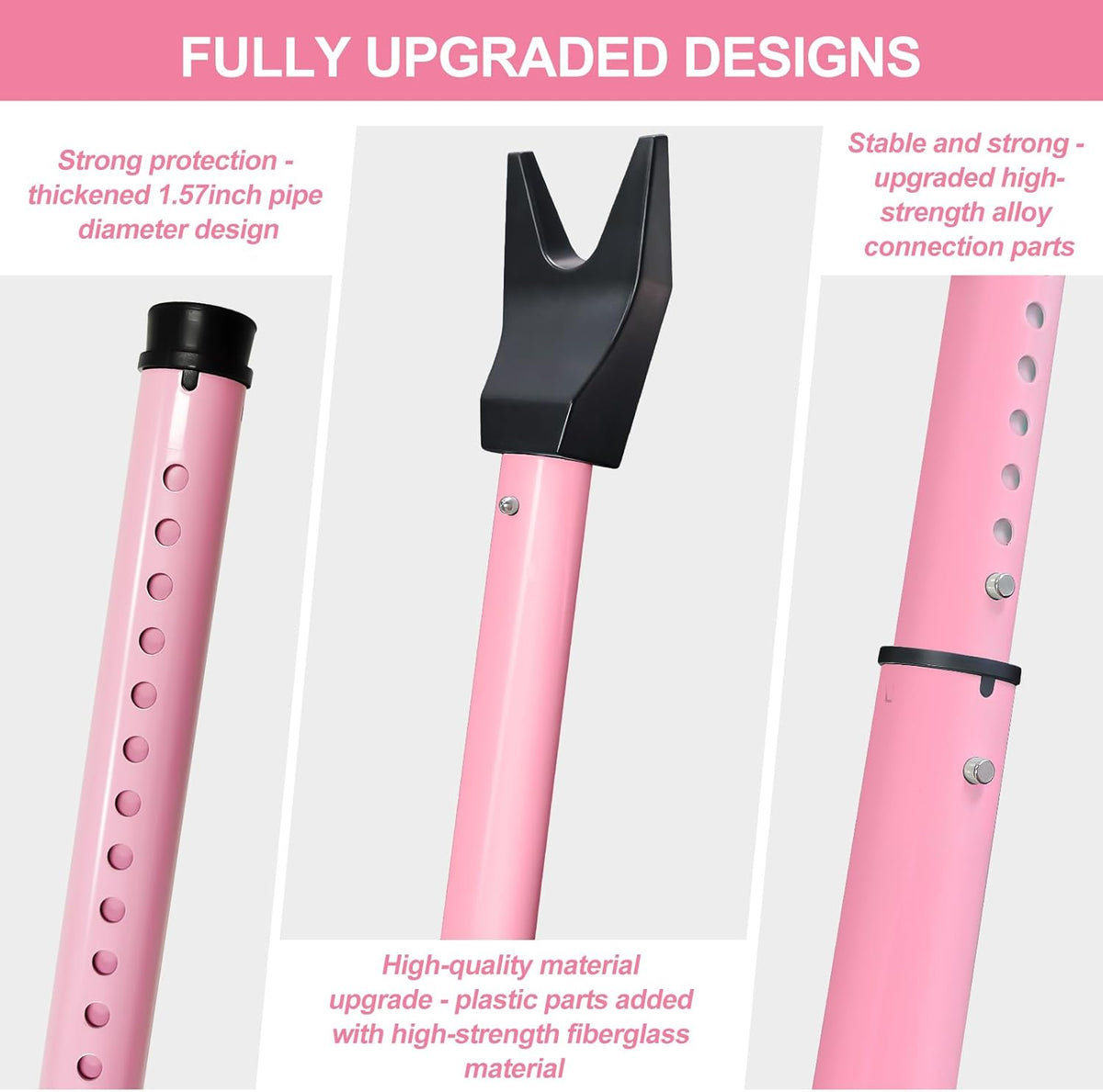 Rerishom Door Security Bar, Door Stoppers Security bar,Heavy Duty Door Lock Security Door Jammer Door Stopper for Apartment, Hotel Room,Screen Door Hardware, Gate Lock Bar(2 Pack,Pink)