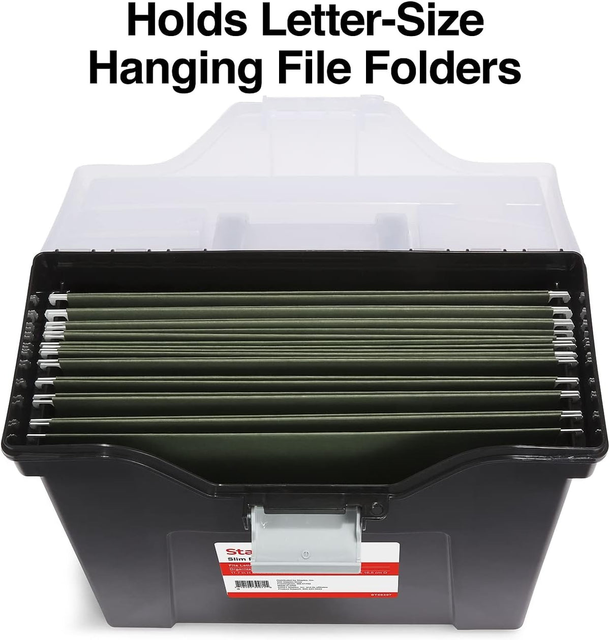 STAPLES Slim Portable File Tote, Letter Size, Black