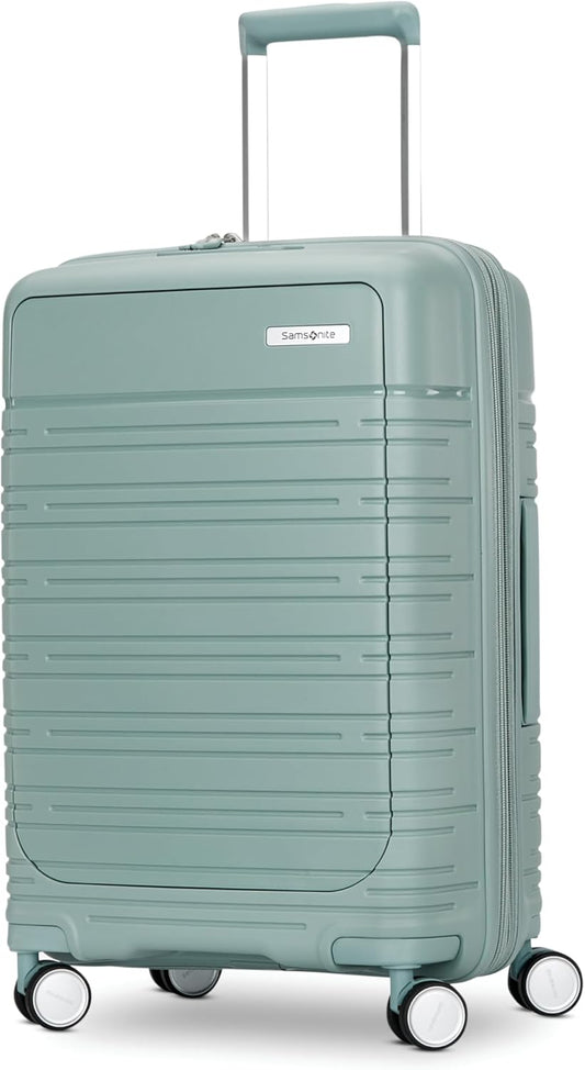 Samsonite Elevation Plus - Carry-On Hardside Luggage with QuickEntry™ Front Compartment - Scratch Resistant Polypropylene Shell, AirTag Holder, TSA Lock, Airline Approved- Cypress Green