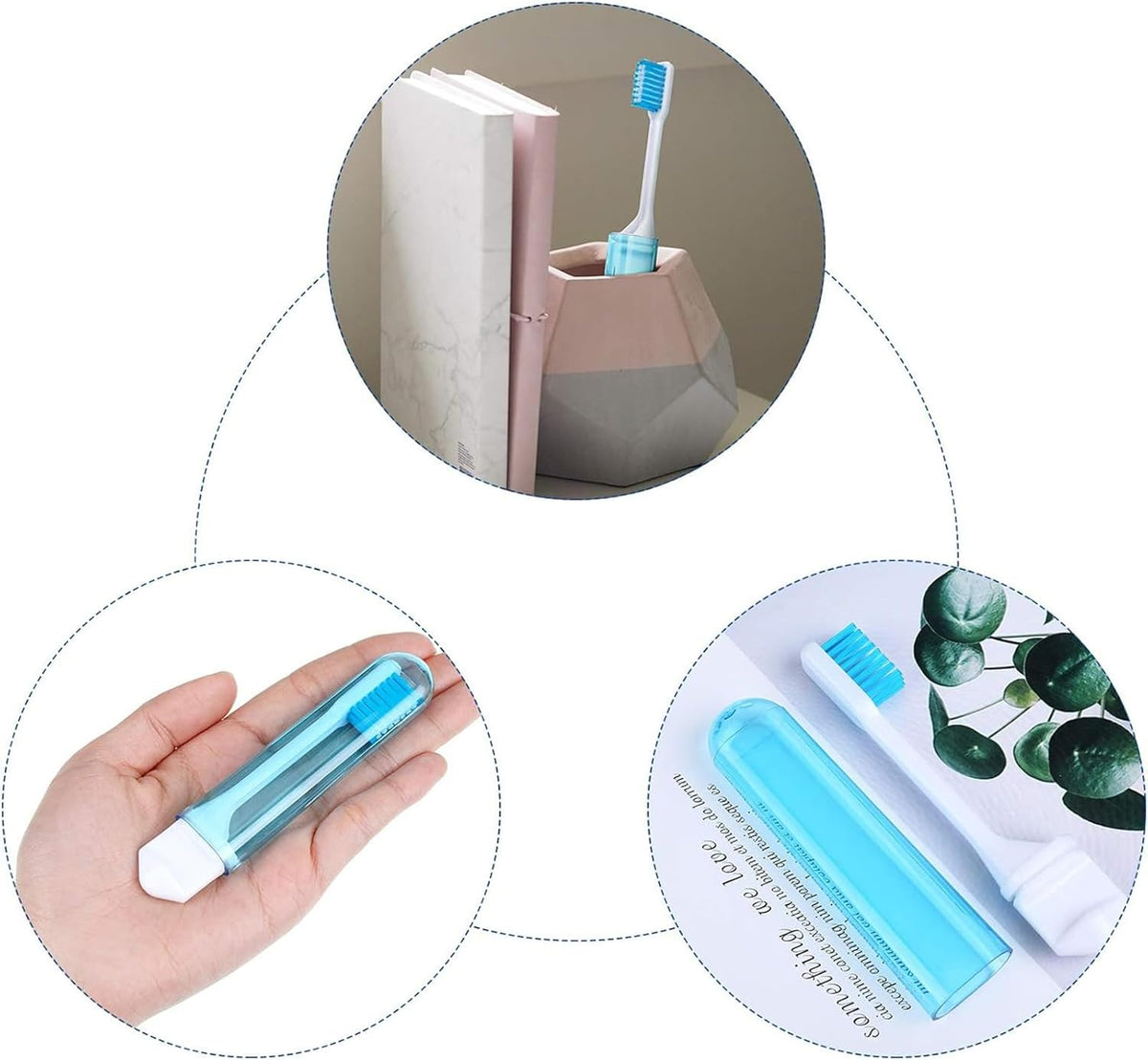 Patelai 2 Pcs Travel Toothbrush Set, Soft Bristle Mini Foldable Tooth Brush with Case, Individually Wrapped Small Portable Travel Size Toiletries Stuff for Camping (Couple Color)