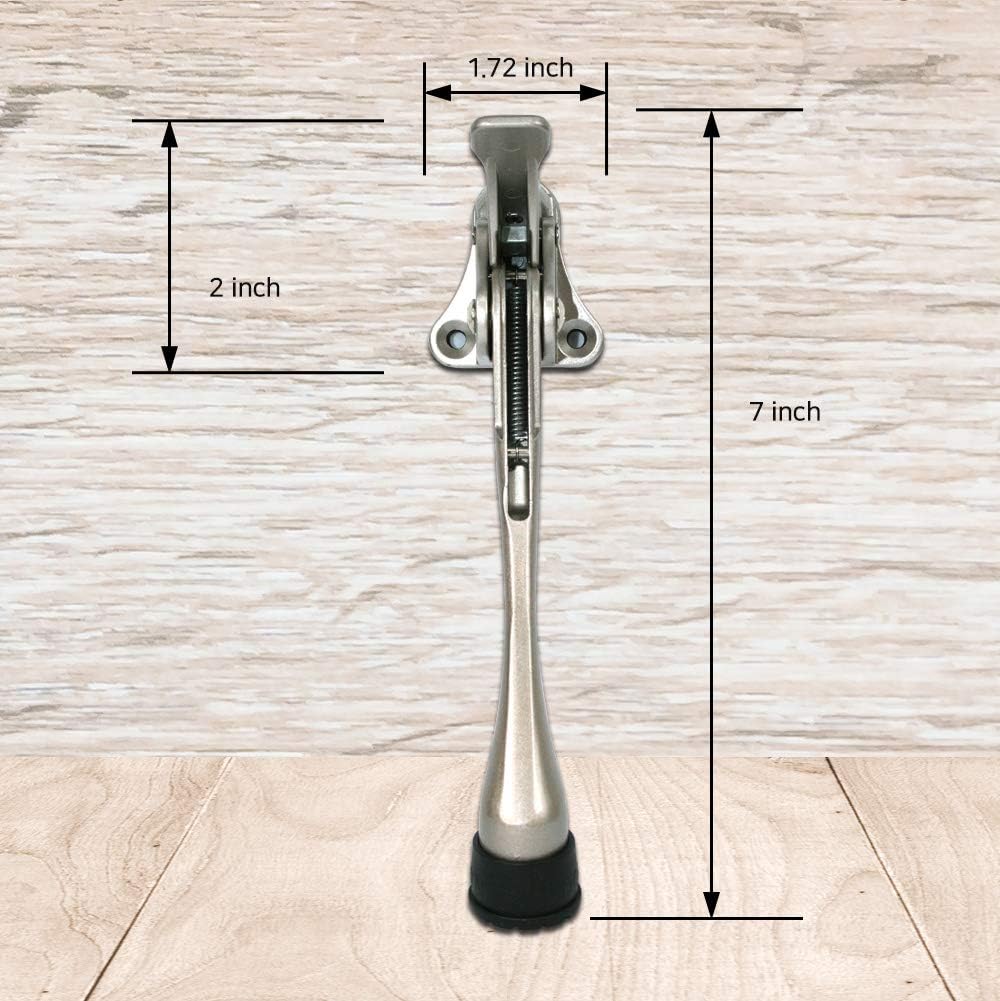 Door Stopper, One-Touch semi-Automatic Metal Door Stopper, with Non-Slip Rubber Tip for Wood, Concrete, Tiled, and Carpeted Floors (6inch x 1pack, Black)