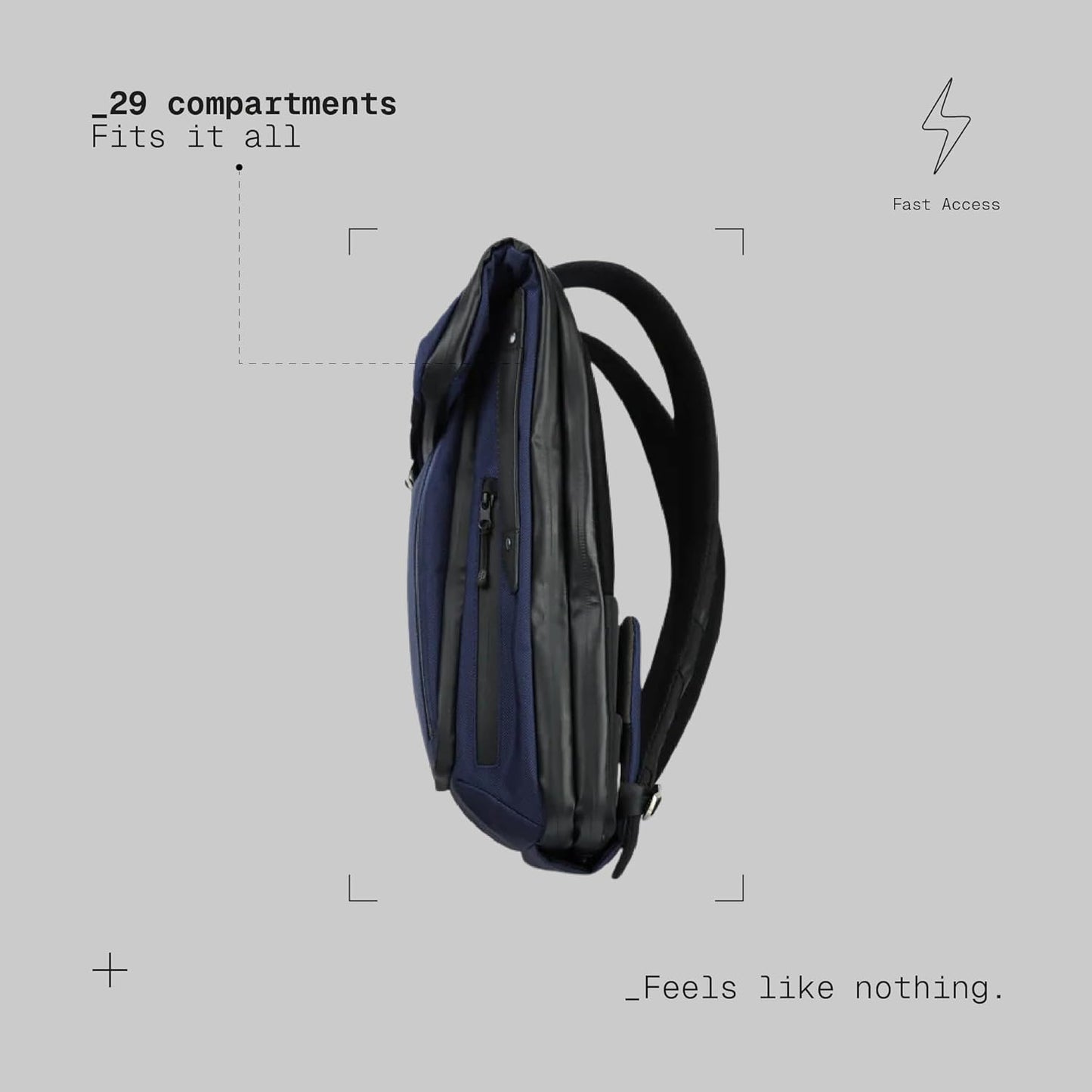 The Frenchie Co. - Work/Travel Speed Backpack - Expandable 23 to 30 liters - Laptop compartment with anti-theft magnetic closure - Ballistic nylon durable construction
