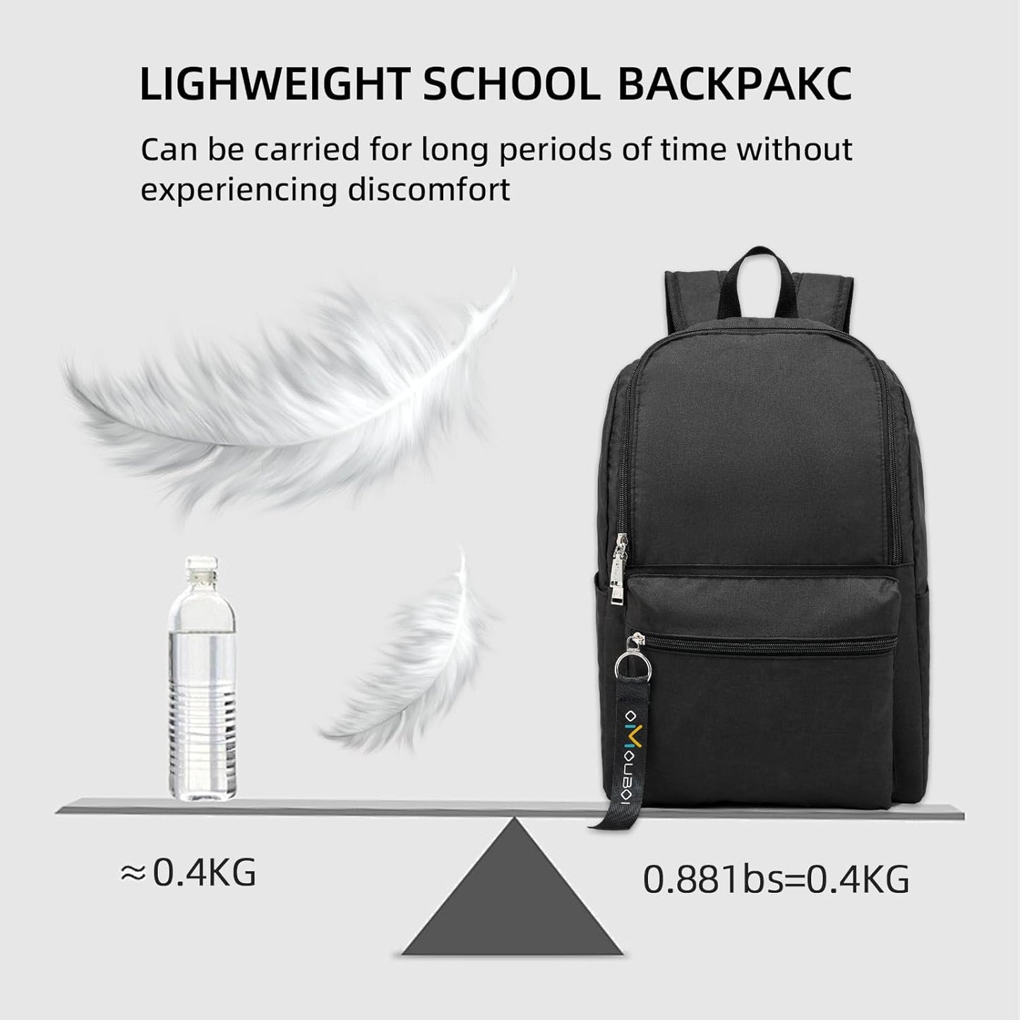 OMOUBOI Casual Daypacks Superbreak Backpack 14 inch Laptop Backpack for Women & Men Fits Tourism Business (Black)