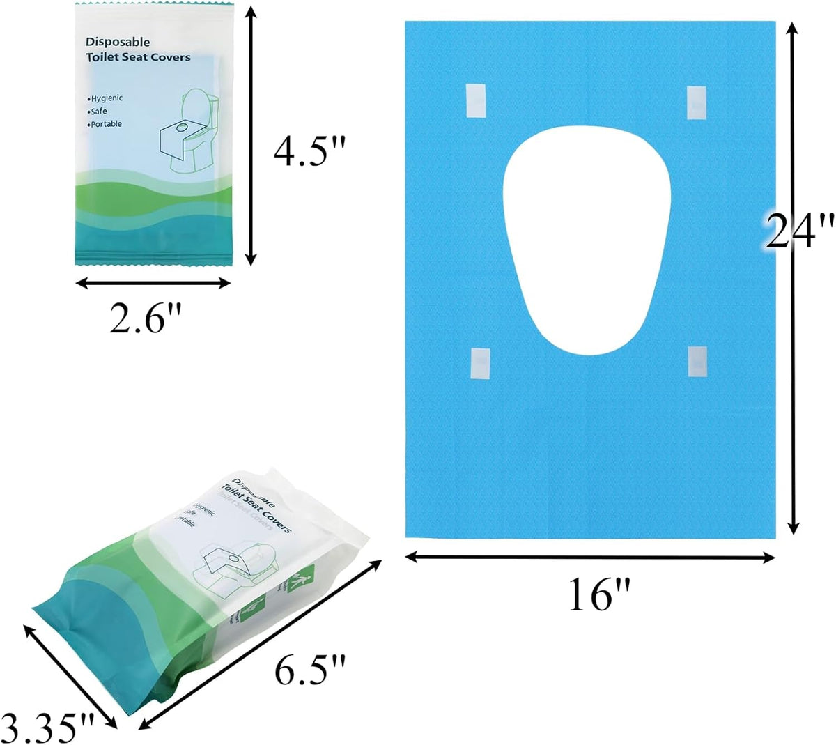 Tebery 100 Pack Toilet Seat Covers Disposable, Individually Wrapped Travel Toilet Cover, Extra Large Potty Seat Liners Portable, Waterproof Potty Training Shield for Public Restroom, Trip, Outdoors