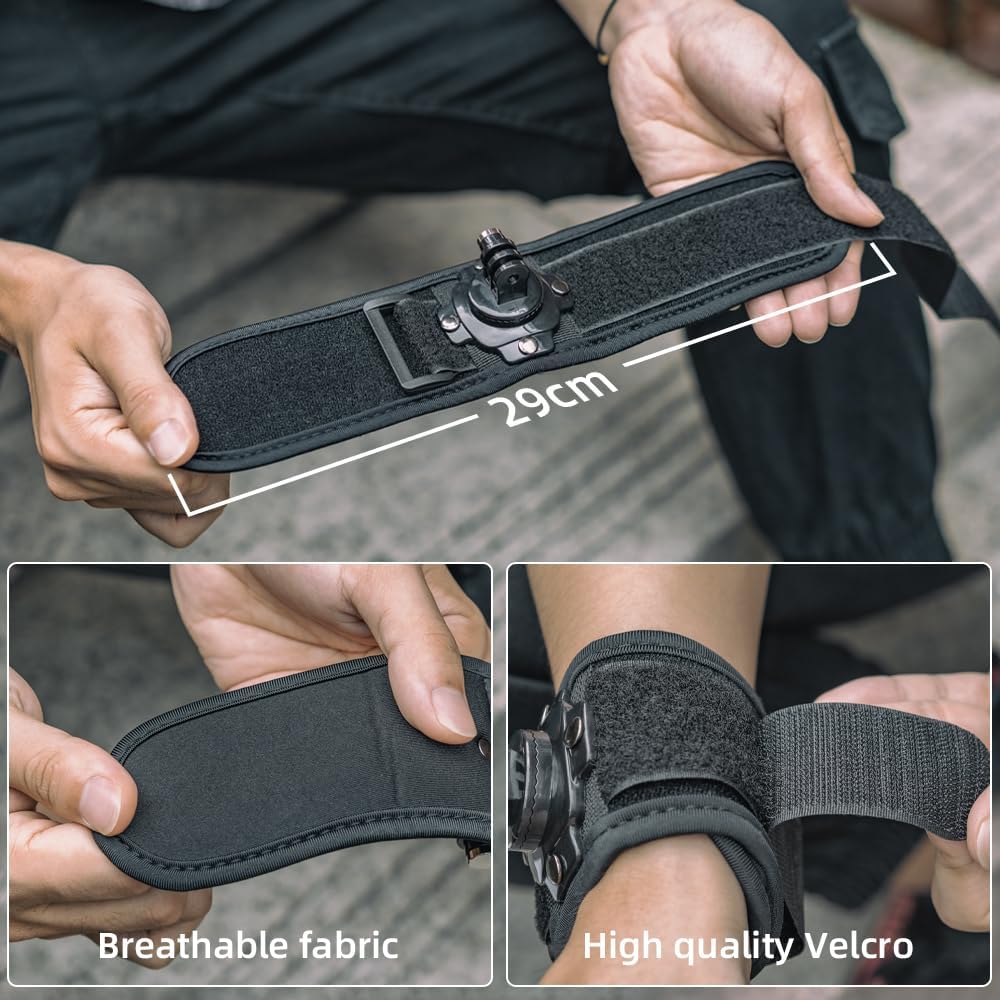 SUREWO Wrist Strap Mount with Quick Release Adapter Compatible with GoPro Hero 13/12/11/10/9/8/7//6/5 Black,DJI Osmo Action 5 pro/4/3/2,Insta 360 ONE R,AKASO/Campark and More