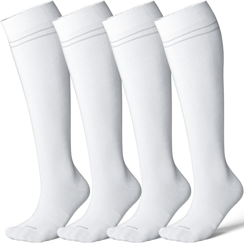 LEVSOX Viscose Made from Bamboo Compression Socks for Pregnant Women 20-30 mmHg Knee High Cute Mens Supports Socks for Travel