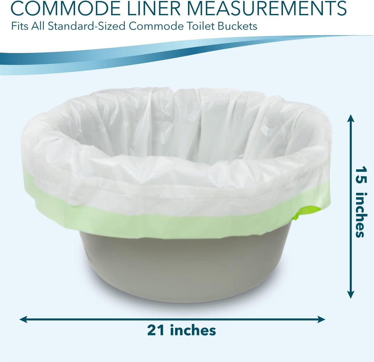 Disposable Bedside Commode Liners for Adult Portable Toilet Chair Seat Bucket and Bedpan | Value Pack of 96 Waste Bags | Universal Fit Liners for Home Medical Care