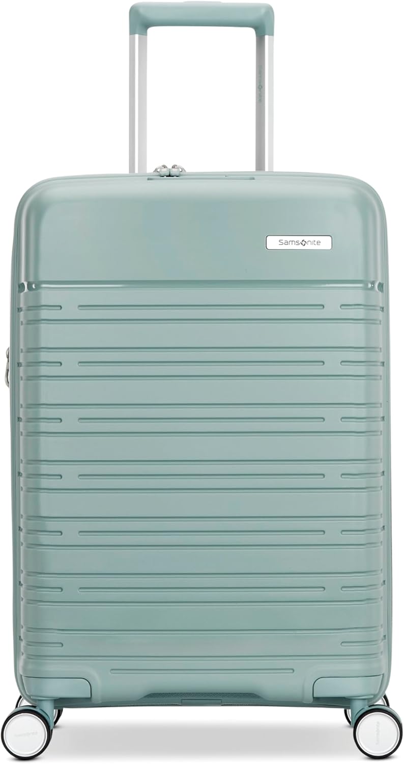 Samsonite Elevation Plus - Carry-On Hardside Luggage - Scratch Resistant Polypropylene Shell, RightHeight™ Adjustable Handle, Integrated AirTag Holder, TSA Lock, WetPak™ Compartment - Cypress Green