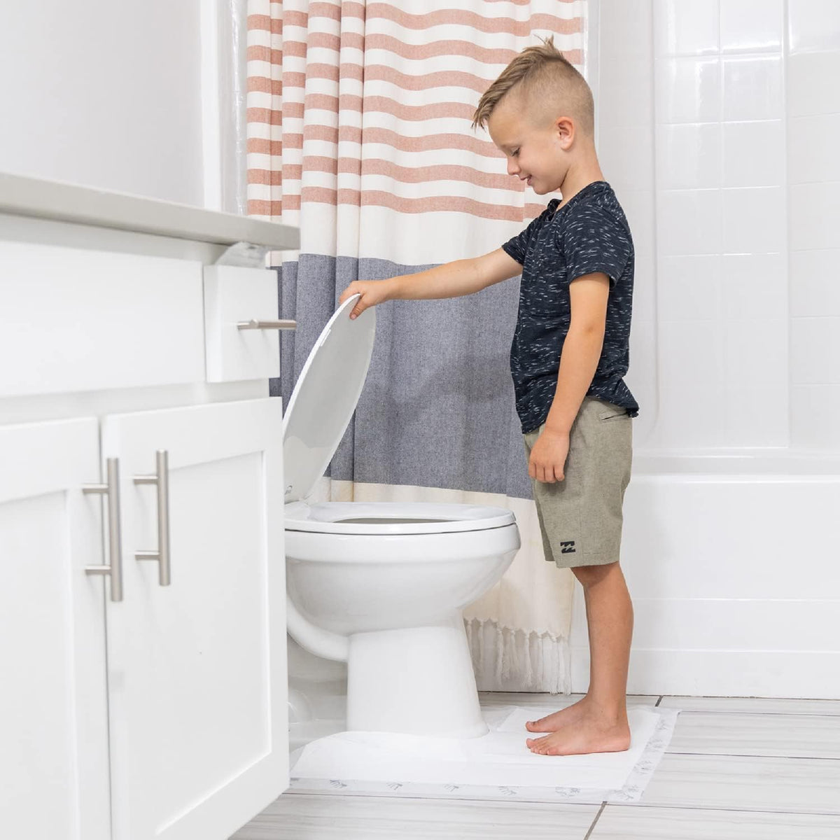 Tinkle Mat Disposable Toilet Commode Mat – Super Absorbent, Deodorizing Toilet Mats for Bathroom U Shaped – Great for Kid Potty Training, Incontinence & More – 24 x 24 Inches, 20 Pack, Unscented