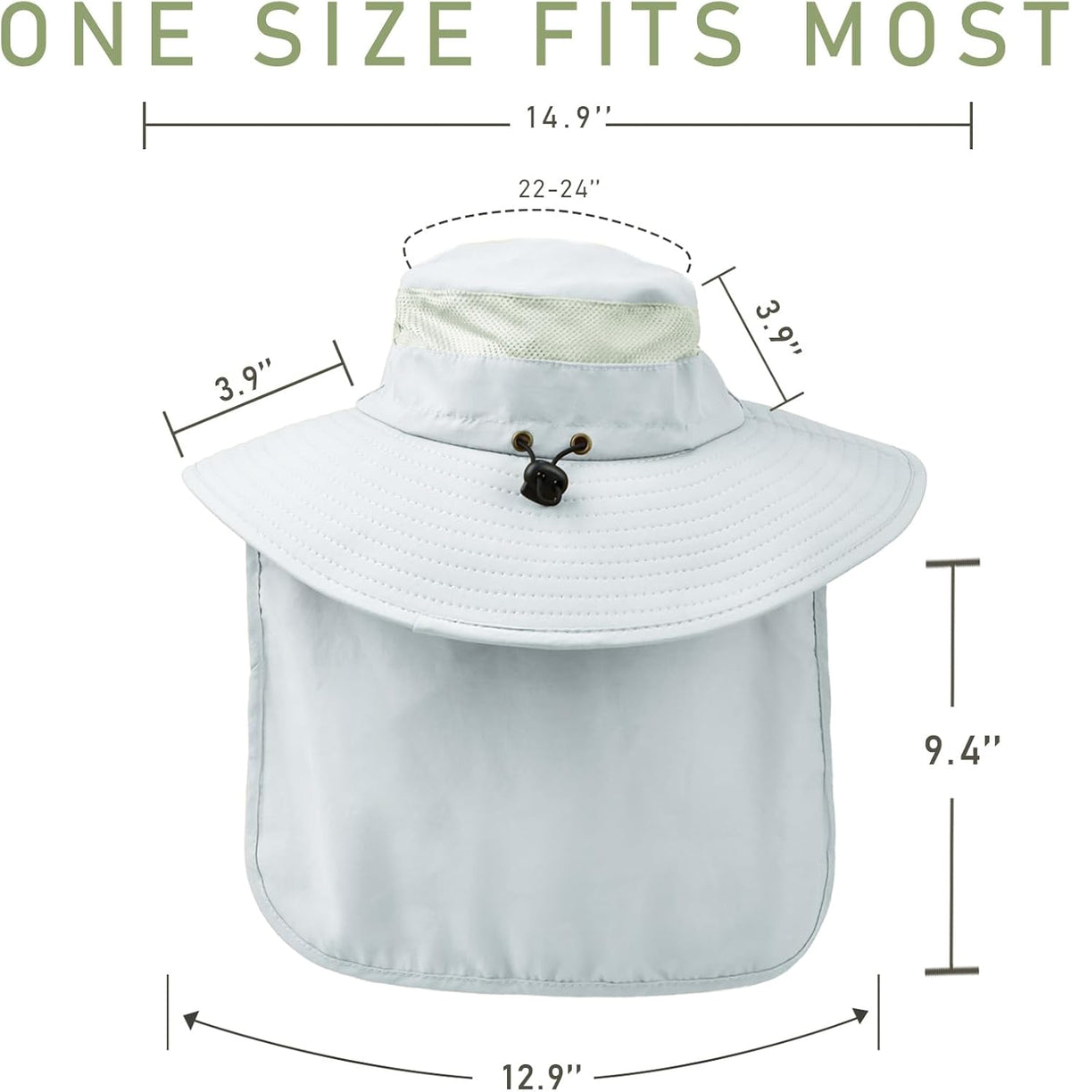 Fishing Hat Breathable Wide Brim Sun Hats with Neck Flap Bucket Hat Outdoor Safari Hat for Men Women UPF 50+ Sun Protection