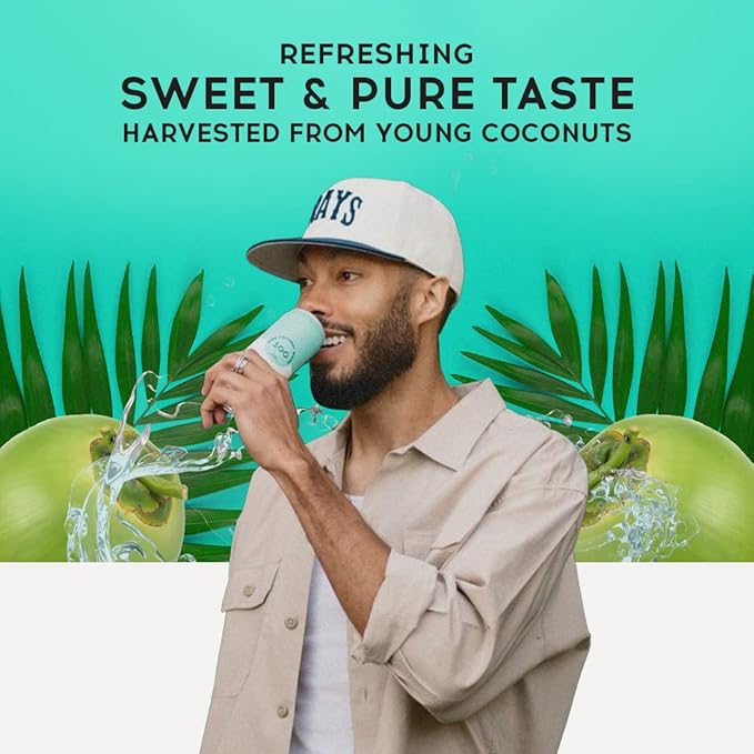 100 Coconuts - 100% Pure Coconut Water - Low Calorie All-Natural Drink with Electrolytes - Naturally Sweet, no preservatives - Non-GMO, 11 fl oz, Pack of 12 (Pure Coconut Water)