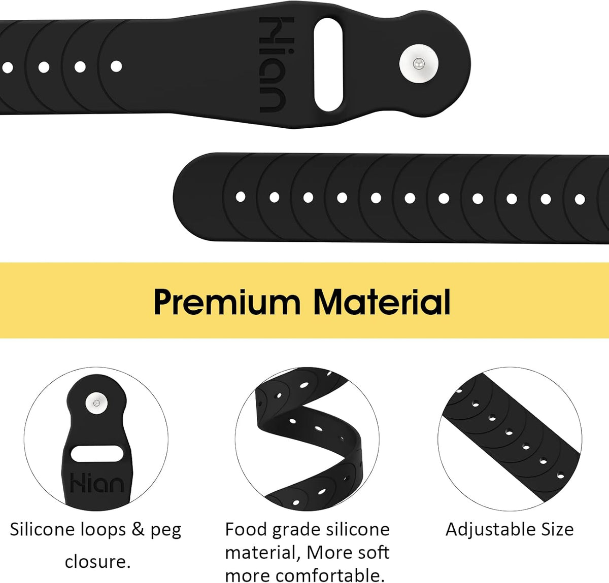 Hion Motion Sickness Bracelets Sea Sickness Wristbands for Motion Sickness/Morning Sickness/Pregnancy Nausea Anti Nausea Wristband Acupressure Nausea Bands Motion Sickness Bands（1Pair Black）