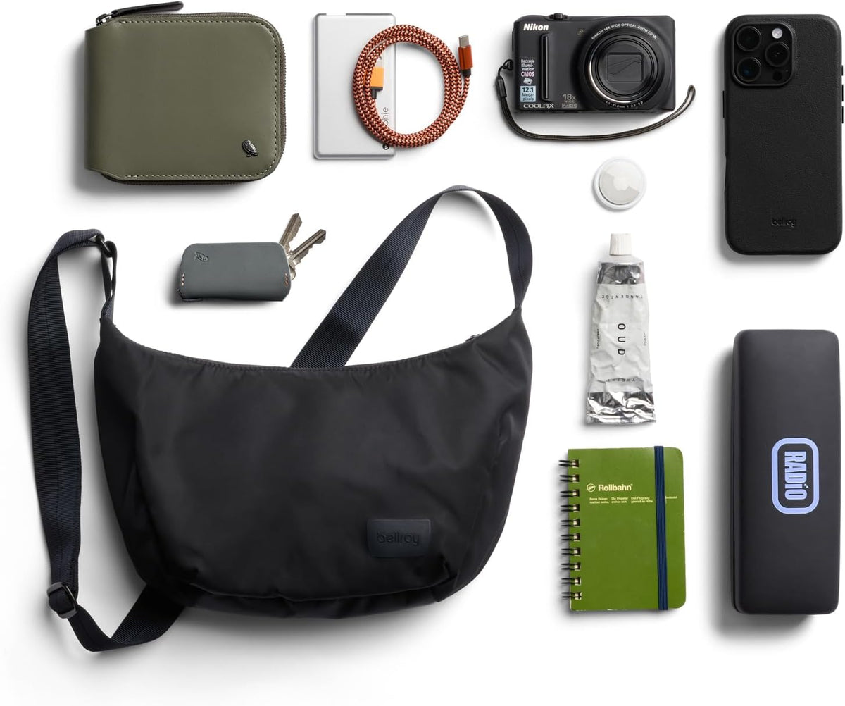 Bellroy Laneway Crescent Bag (everyday 2.5 liter mini crossbody bag with plenty of pockets and adjustable strap)' - Ink