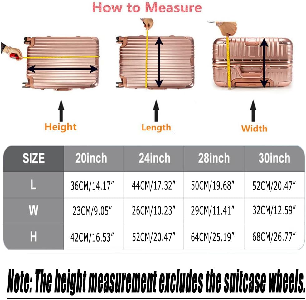 0.4mm Thick Transparent PVC Luggage Protector Cover Set, Waterproof TSA Approved Luggage Covers for Suitcase, Clear Suitcase Covers for 19-29 Inch Spinner Luggage